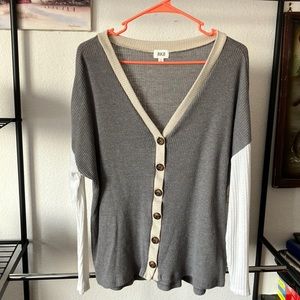BKE Button Down V neck Long Sleeves Size S